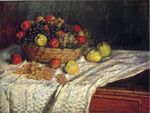 Клод Моне Фруктовая корзина с яблоками и виноградом 1879г